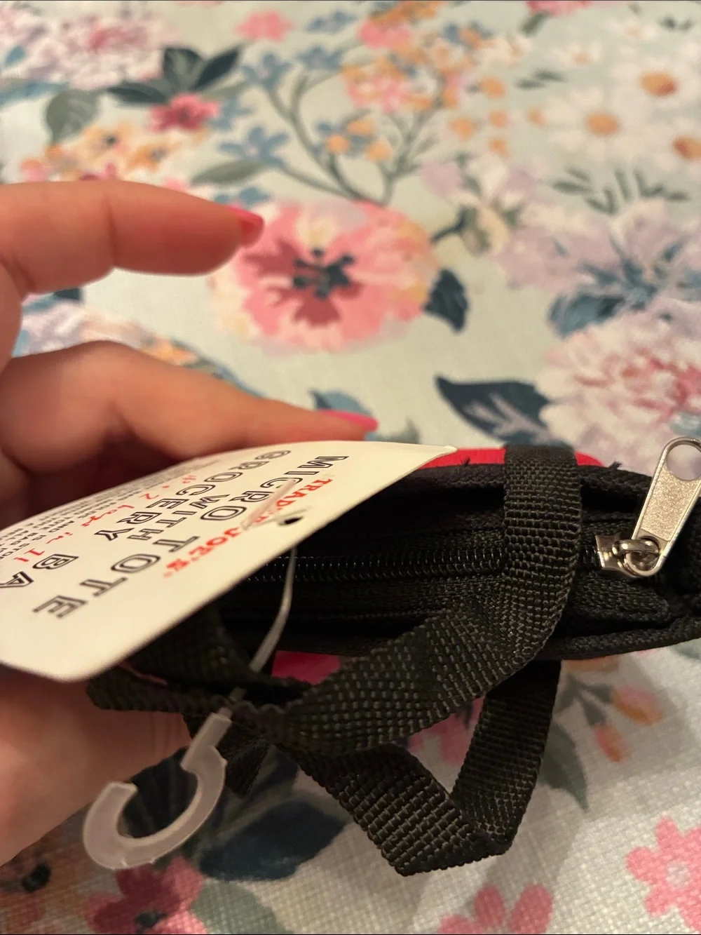 Trader Joe's Red Micro Tote Grocery Bag